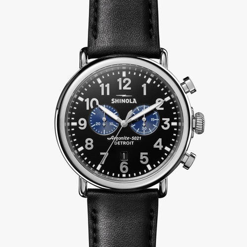 Shinola Runwell Chrono 47mm, Black Leather Strap Watch S0120109242