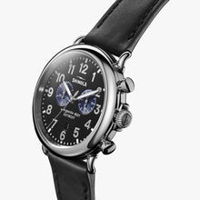 Shinola Runwell Chrono 47mm, Black Leather Strap Watch S0120109242 $750.00