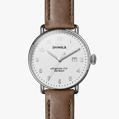 Shinola Canfield 43mm Silver Tan S0120121829