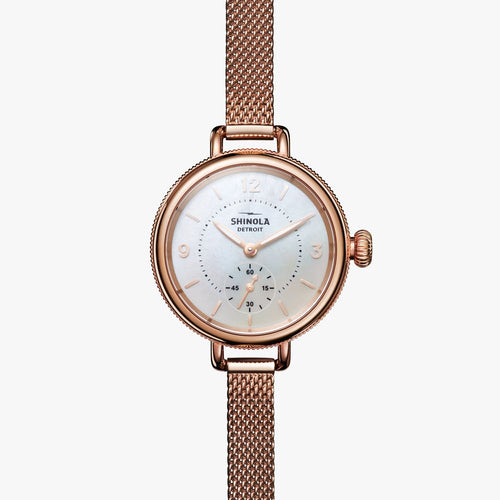 Shinola The Birdy Rose Gold-Tone Mesh Bracelet Watch S0120121837