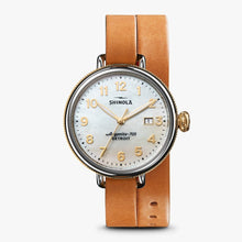 Shinola Birdy 38mm Double Wrap Mother of Pearl Silver Gold S0120208731 $550.00