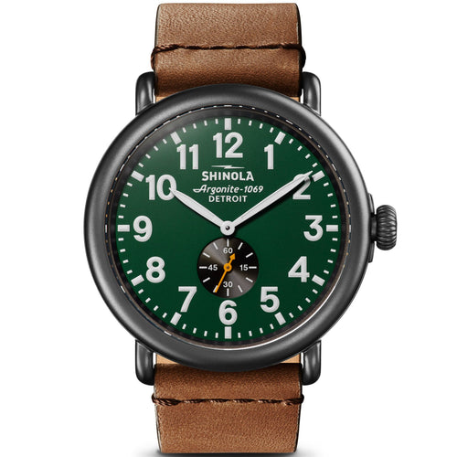 Shinola Runwell 47mm Dark Green Brown S0120223881