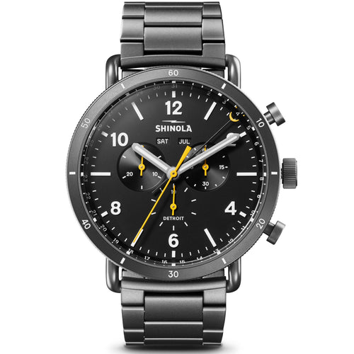 Shinola Canfield Sport Chrono 45mm Gunmetal Black SS S0120224031