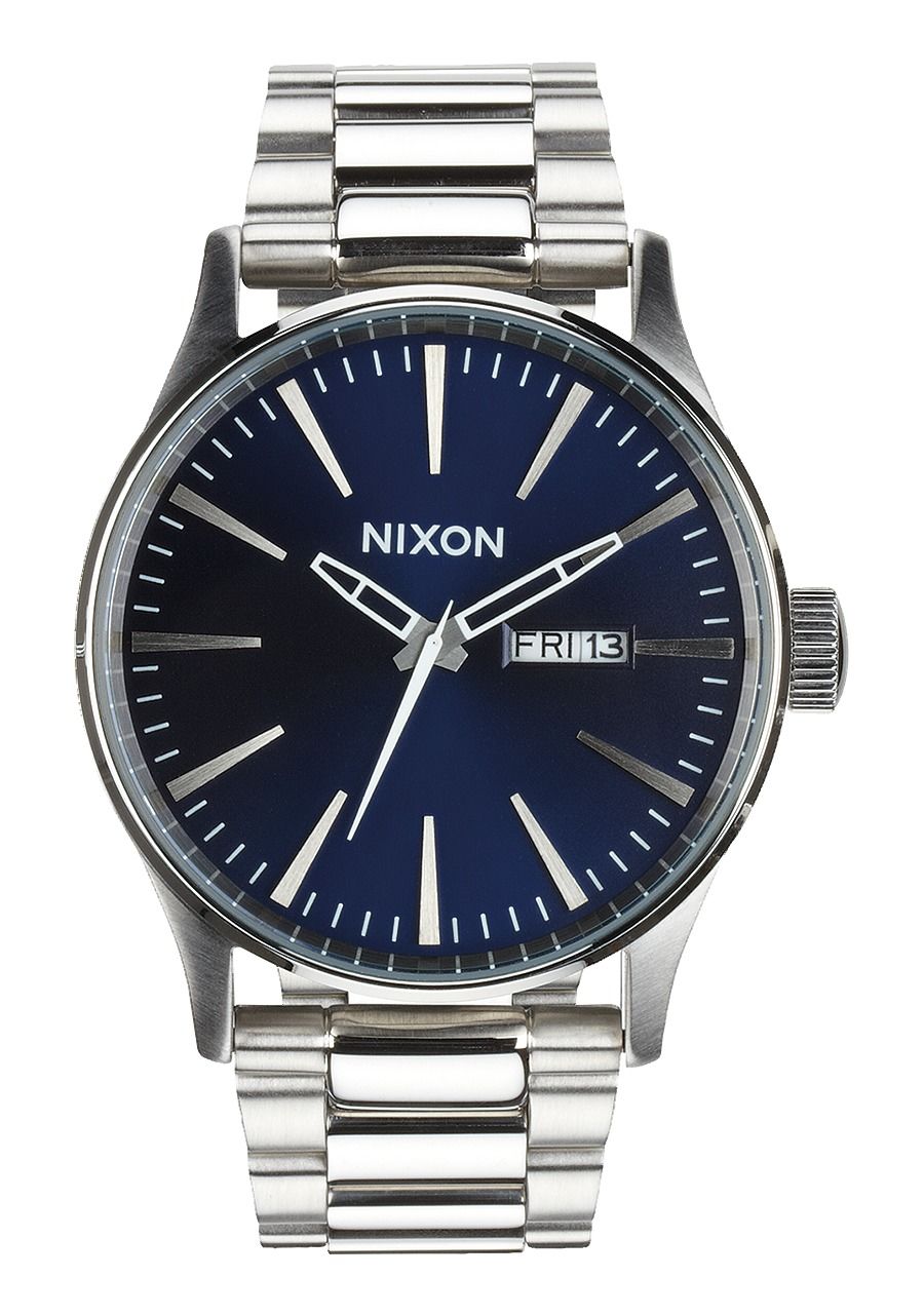 Nixon 42mm Sentry Stainless Steel Blue Sunray A356-1258